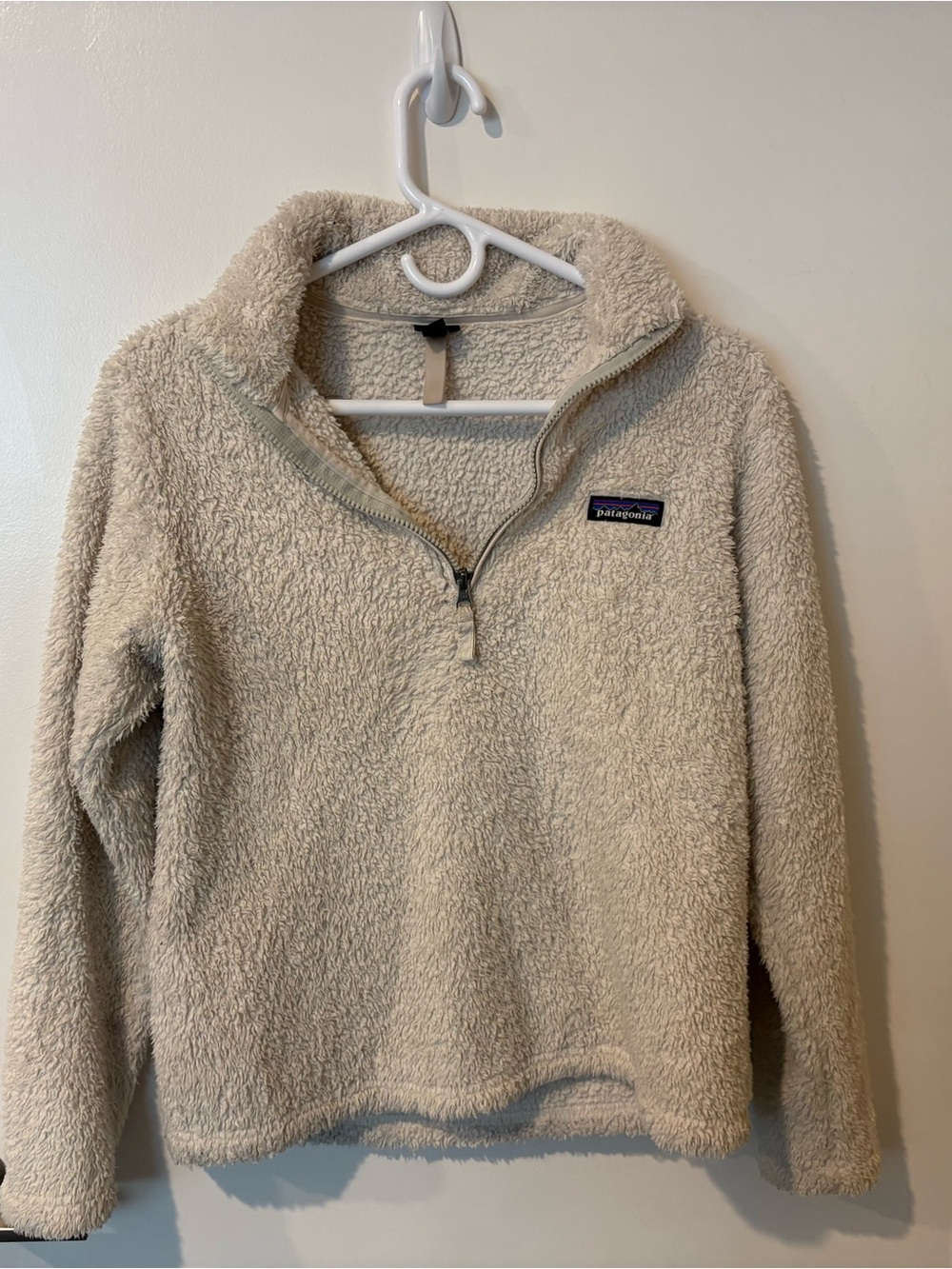 Patagonia Women's Cream Sherpa Quarter-Zip Pullover Sweater